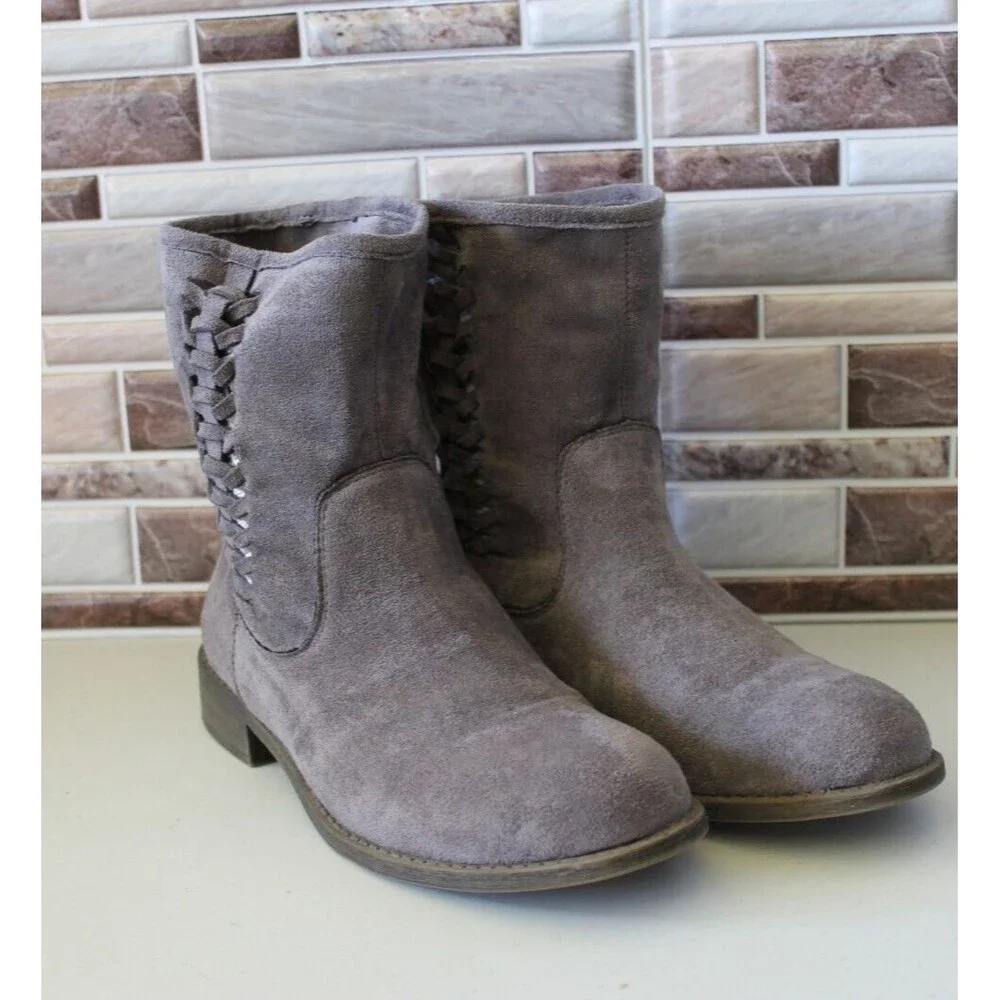 Dolce by Mojo Moxy Jody Women's Boots Faux Suede Gray Size: 6